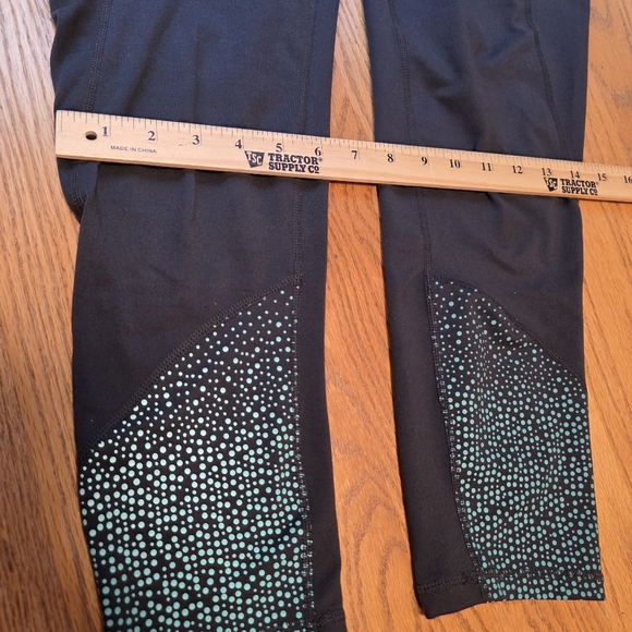 Tangerine Gray With Teal Accents Yoga Workout Pants Capris Women's Size M - Picture 8 of 12